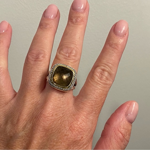David Yurman- Albion Smokey Quartz Diamond Ring with Gold and Diamonds. - Picture 8 of 8